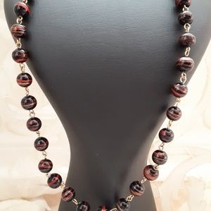 Fabulous vintage handmade glass beaded necklace